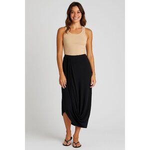 FP Beach by Free People Daphne Skirt Womens Small Draped‎ Asymmetrical Stretchy